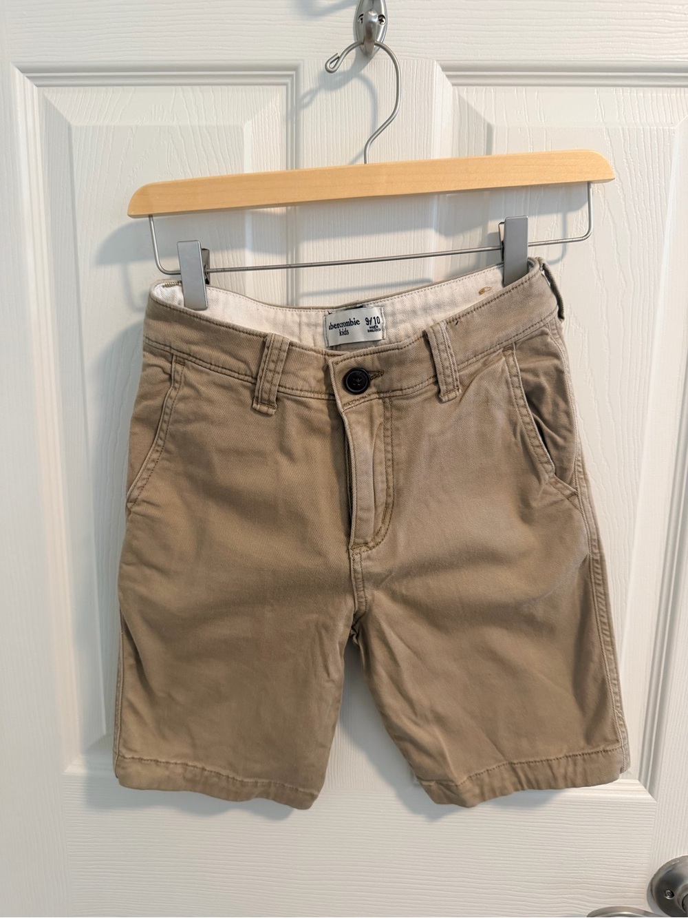 abercrombie kids Tan Flat Front Chino Shorts